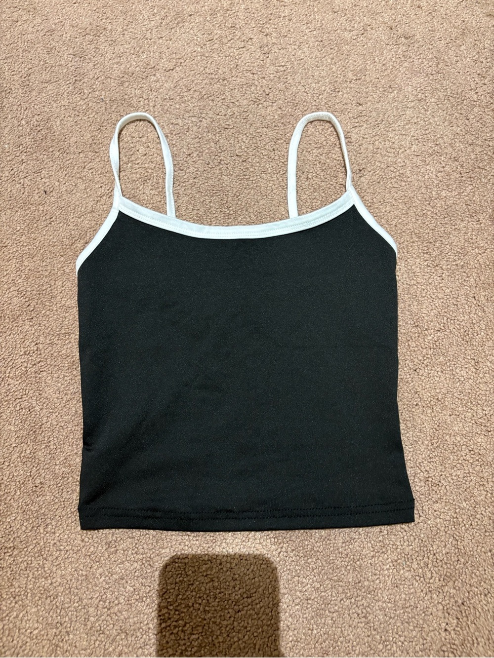 SHEIN Black Spaghetti Strap Tank with White Trim size xs